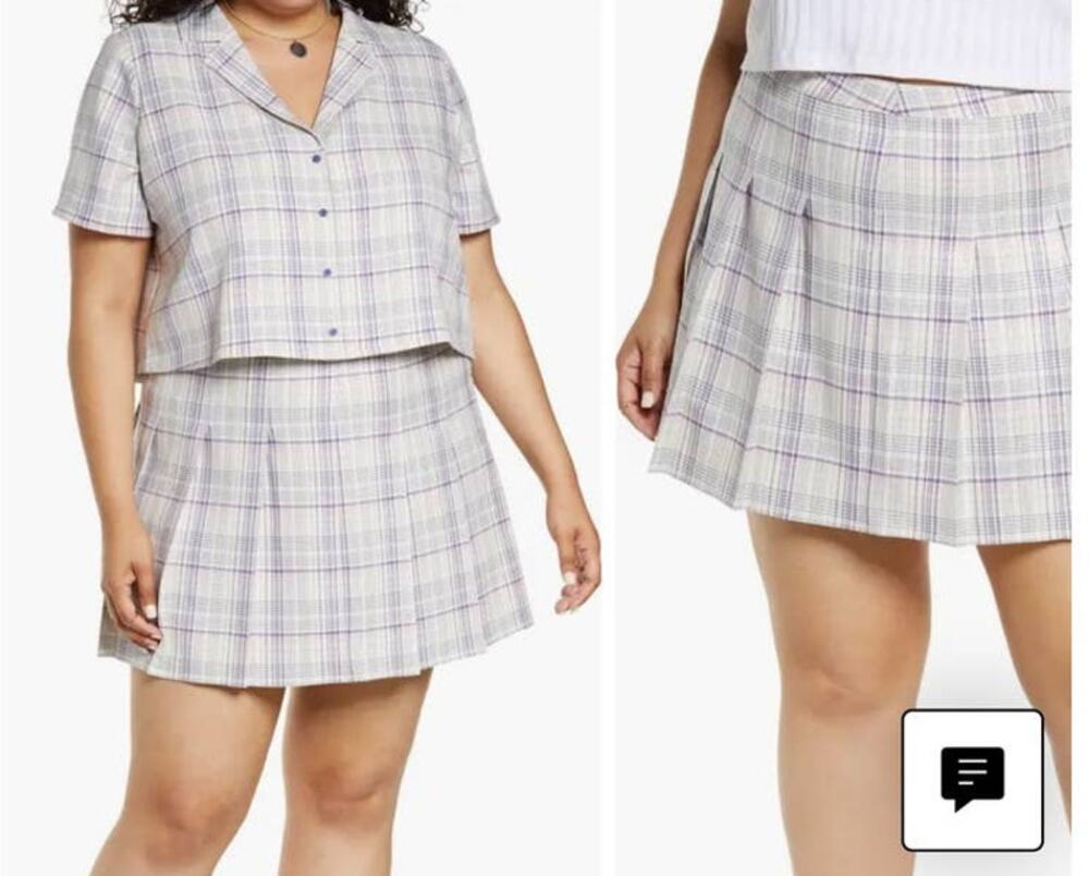BP. skirt Plaid pleated miniskirt size 1X